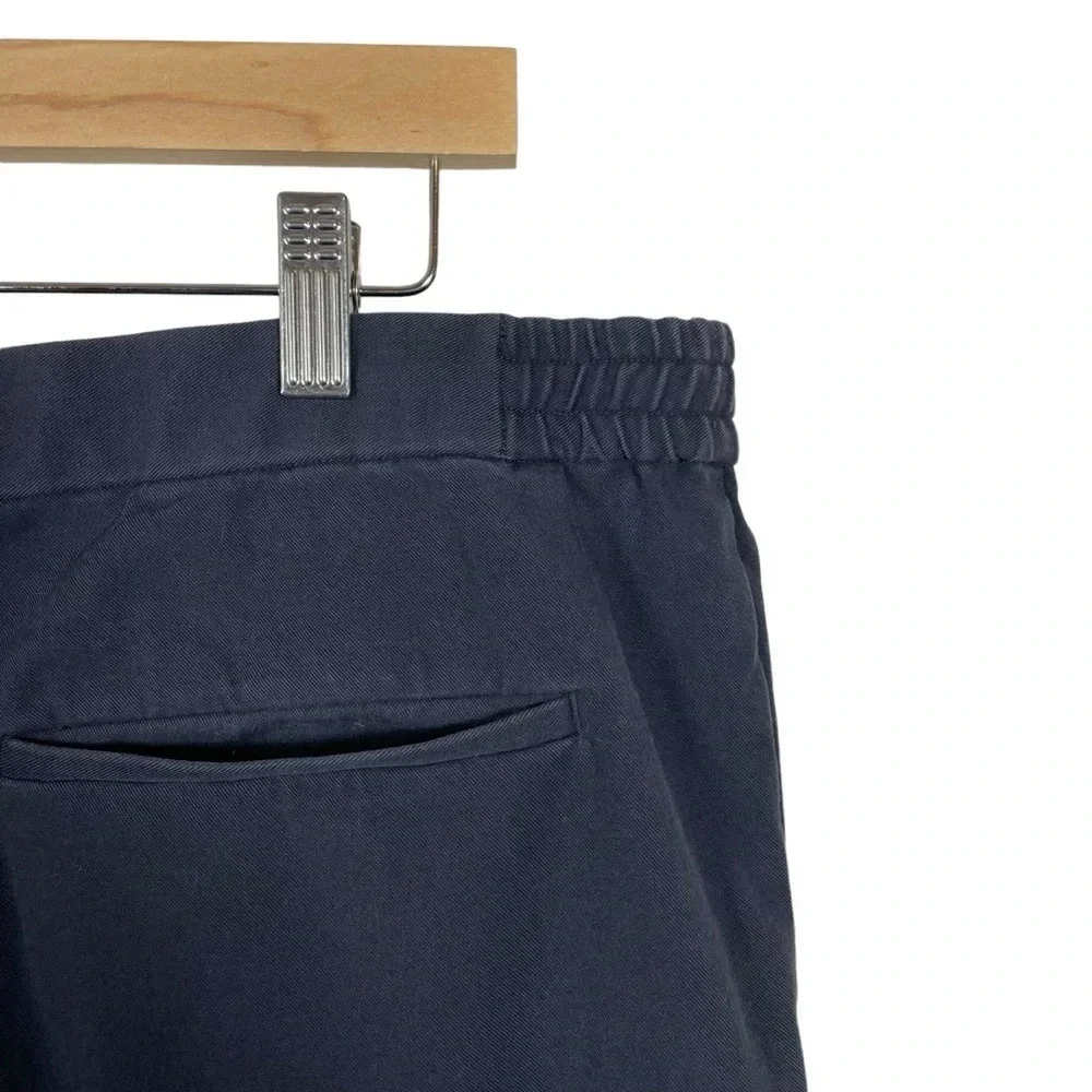 Theory Curtis Precision Ponte Pants Black Drawstring Stretch Tapered Mens 40